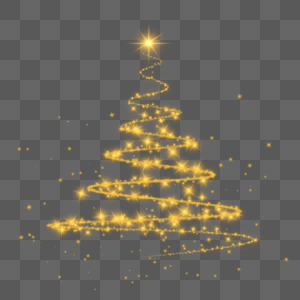 圣诞灯效闪烁星点金色线条图片