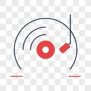 抽象红蓝线条唱片音乐徽标图片