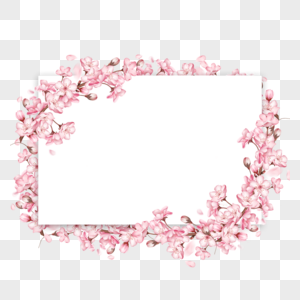 粉色花朵春天樱花边框图片