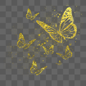 闪闪的金粉光效蝴蝶图片