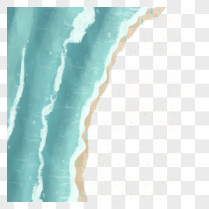 蓝绿色海水海浪边框图图片
