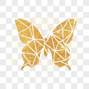 金色蝴蝶几何金粉图片