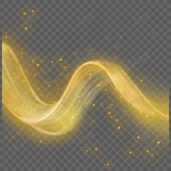 抽象金色波浪闪光光效图片