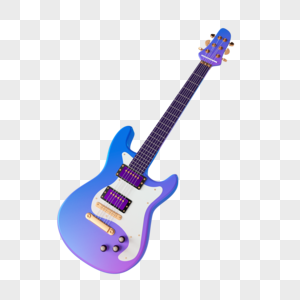 蓝紫渐变电吉他图片