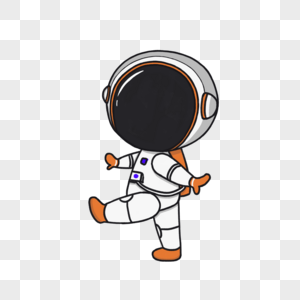 卡通可爱宇航员飞行员走路图片