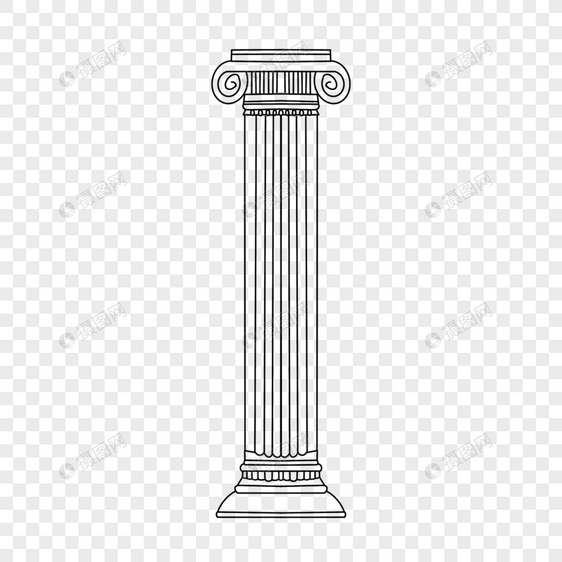 古希腊装饰建筑多爱奥尼亚柱子图片