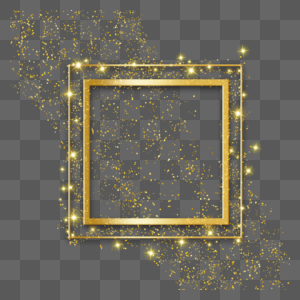 金色光效星光线条边框图片