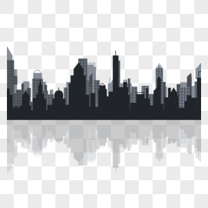 城市高楼天际线剪影图片