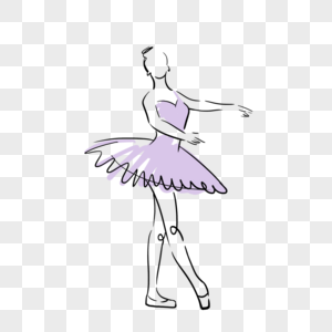 抽象线条画女芭蕾舞紫色图片