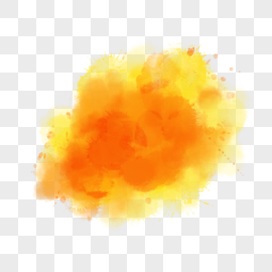笔刷飞溅晕染水彩橙色图片
