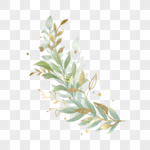 金箔叶子植物装饰图片