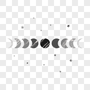 月相几何黑色图形图片