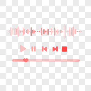 红色渐变音乐播放器图片