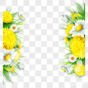 黄色菊花花朵边框高清图片
