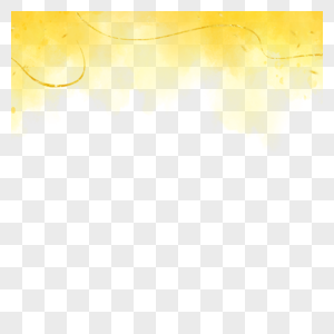 黄色晕染金线水彩边框图片