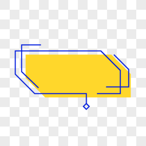 黄色切角矩形抽象几何线条文本框图片