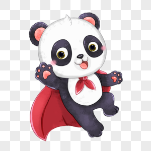 卡通可爱英雄熊猫宝宝高清图片