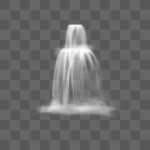 写实的高山流水瀑布液体飞溅图片