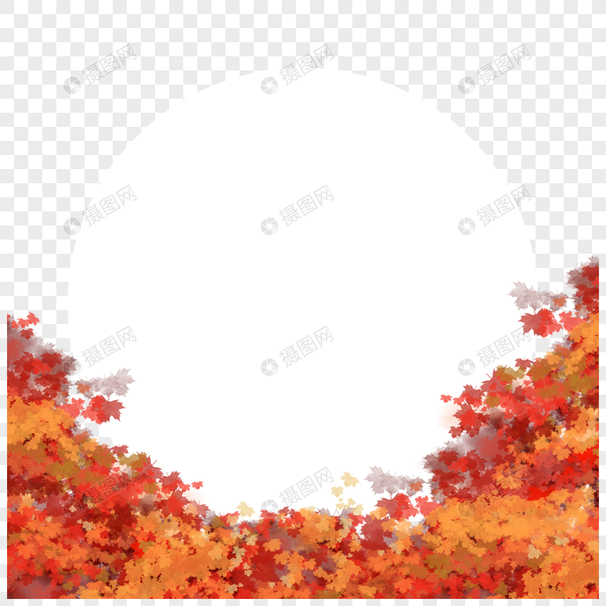 红色秋叶枫叶秋天叶子边框图片