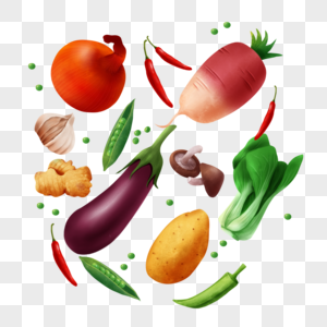 蔬菜组合茄子土豆青菜图片