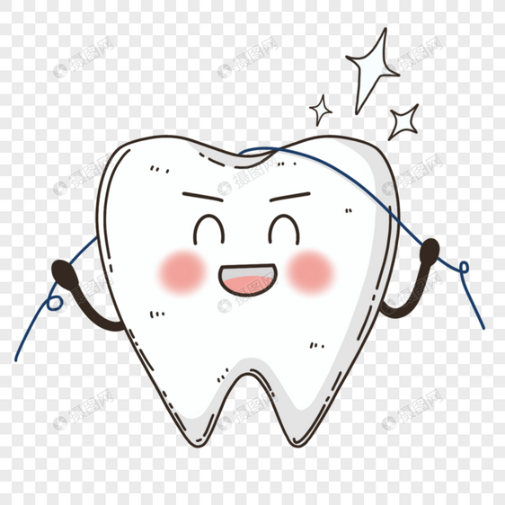 卡通分格护理牙齿可爱表情图片