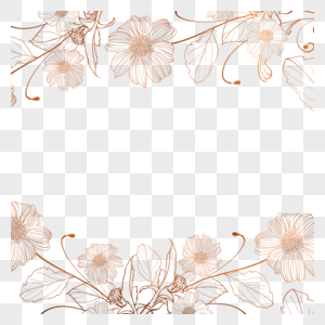几何线稿线条花卉边框图片