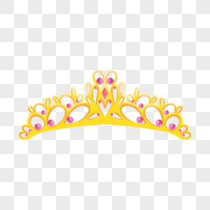 粉色钻石金色公主王冠高清图片