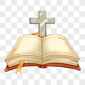 空白圣经与书本十字架高清图片