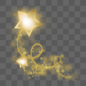 金色光效星星螺旋尾迹高清图片