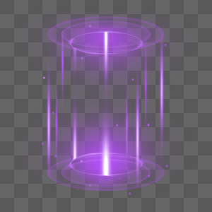 紫色透明底部和顶部科幻魔法光效图片