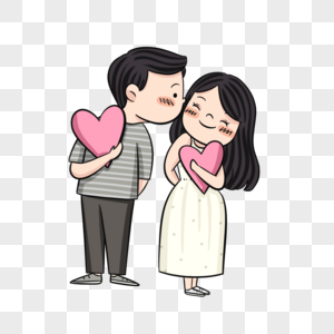 情侣亲吻爱情人物简单风格图片