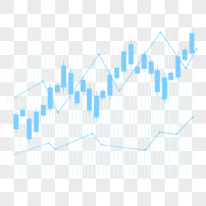 股票k线图上升趋势市场交易蓝色蜡烛图图片