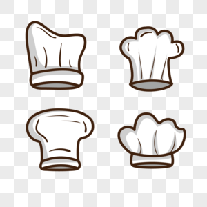 卡通白色描边厨师帽剪贴画图片