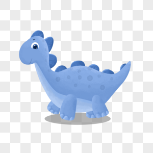 水彩蓝色恐龙怪物图片