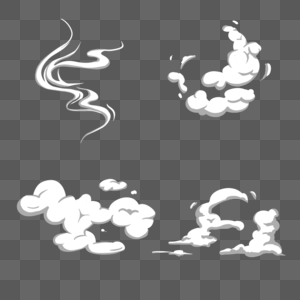 各种形态漫画烟雾云朵图片