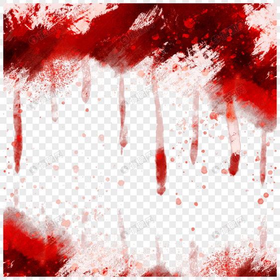 红色流血万圣节血液边框图片