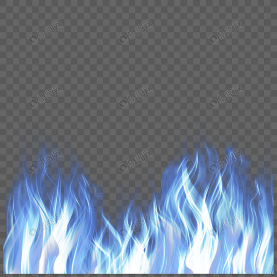 蓝色燃烧火焰边框图片