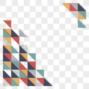彩色抽象三角几何形状边框图片