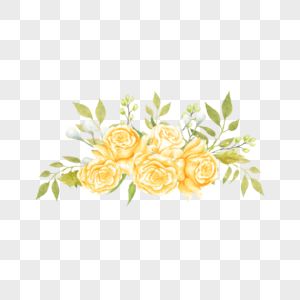黄玫瑰婚礼花卉贺卡图片
