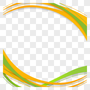 亮丽橙色绿色弧形商务抽象流体边框图片