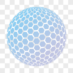 六边形半调色球体图片