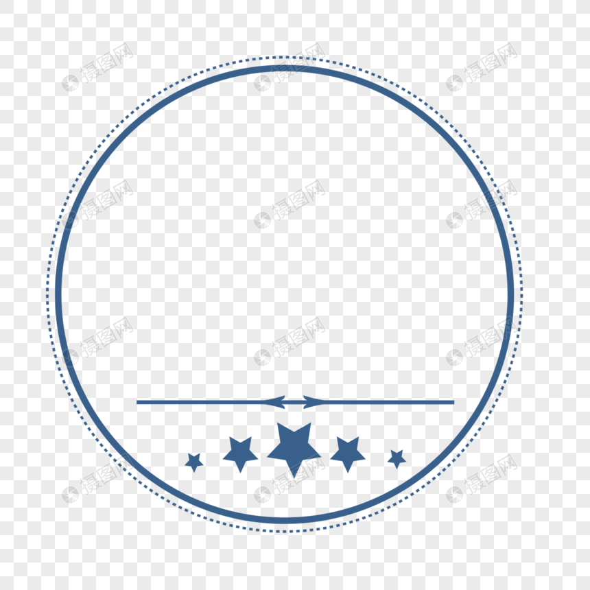 蓝色星级圆形发廊标志图片
