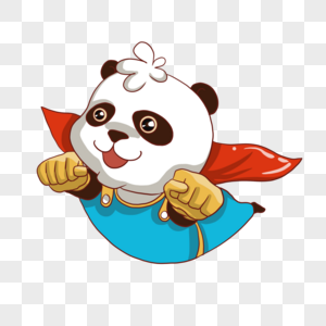 可爱卡通动物超级英雄熊猫图片
