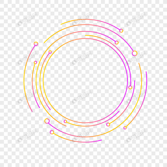 渐变色电子线路圆圈图片
