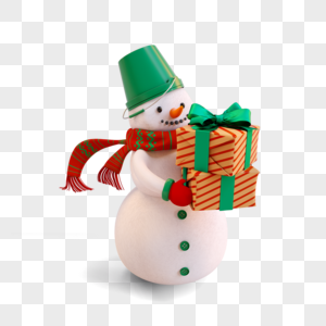 圣诞节白色雪人礼盒图片