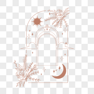 抽象波西米亚风格宫殿曲拱框架图片
