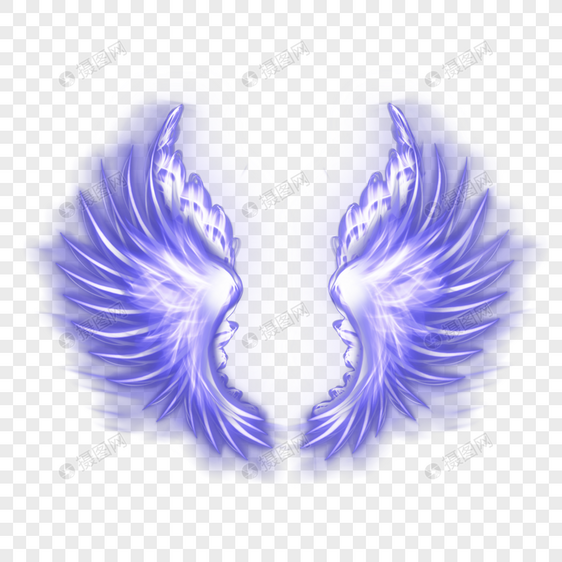 紫色光效纹理羽毛翅膀图片