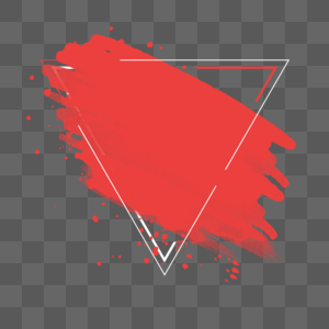 红色倒三角形笔刷促销边框图片