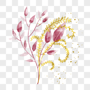 金枝蕨类植物与酒红树枝婚礼花束图片
