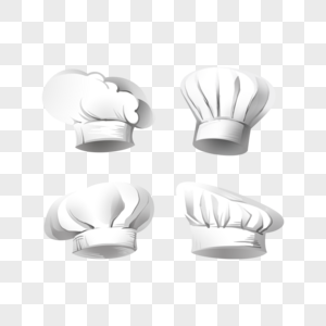白色厨师帽子组合图片